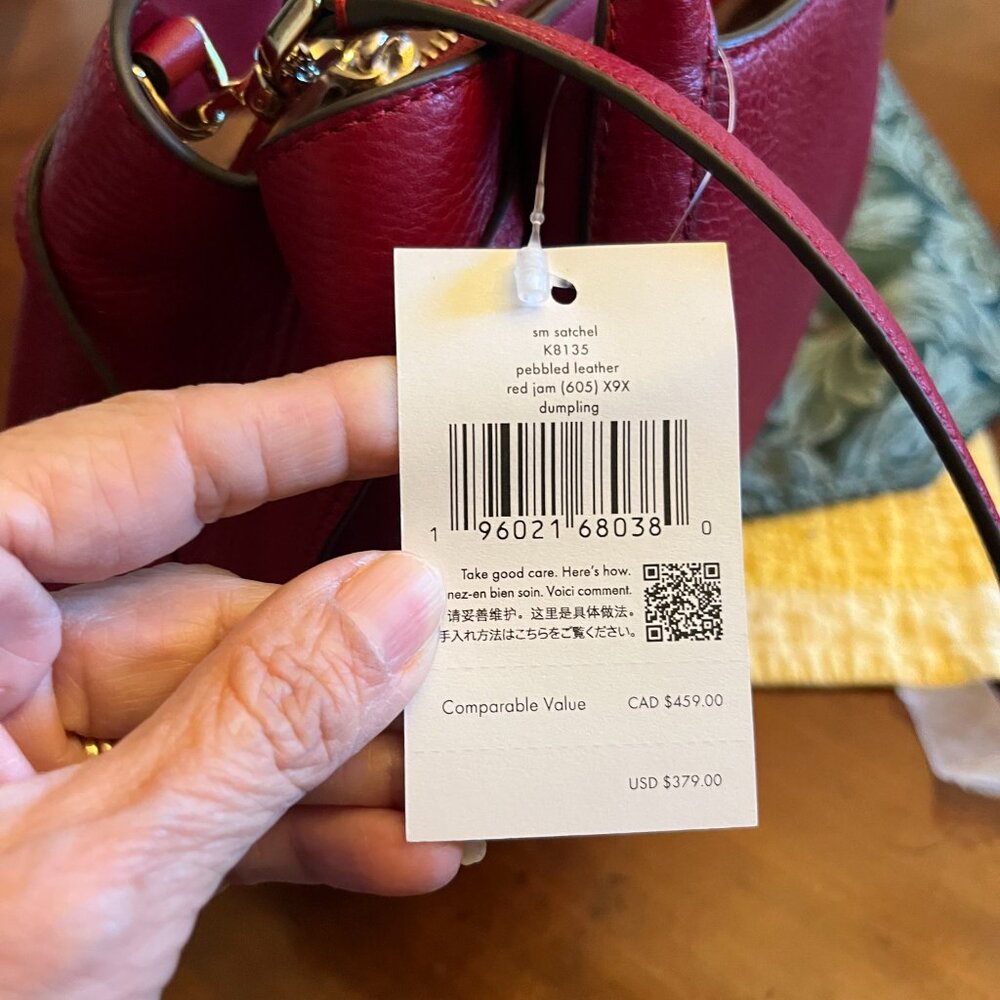 NWT Kate Spade Small Dumpling Bag in Red Jam - Picture 5 of 5